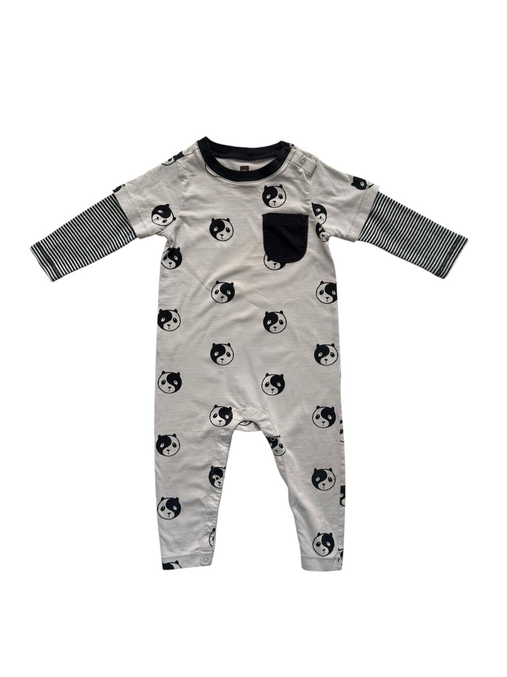 Tea Collection Nepal Printed Layered Sleeve Pocket Romper Size 12-18m